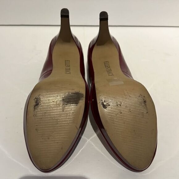 Ellen Tracy Patton Cherry Red Heels Size 7.5 - Picture 9 of 15